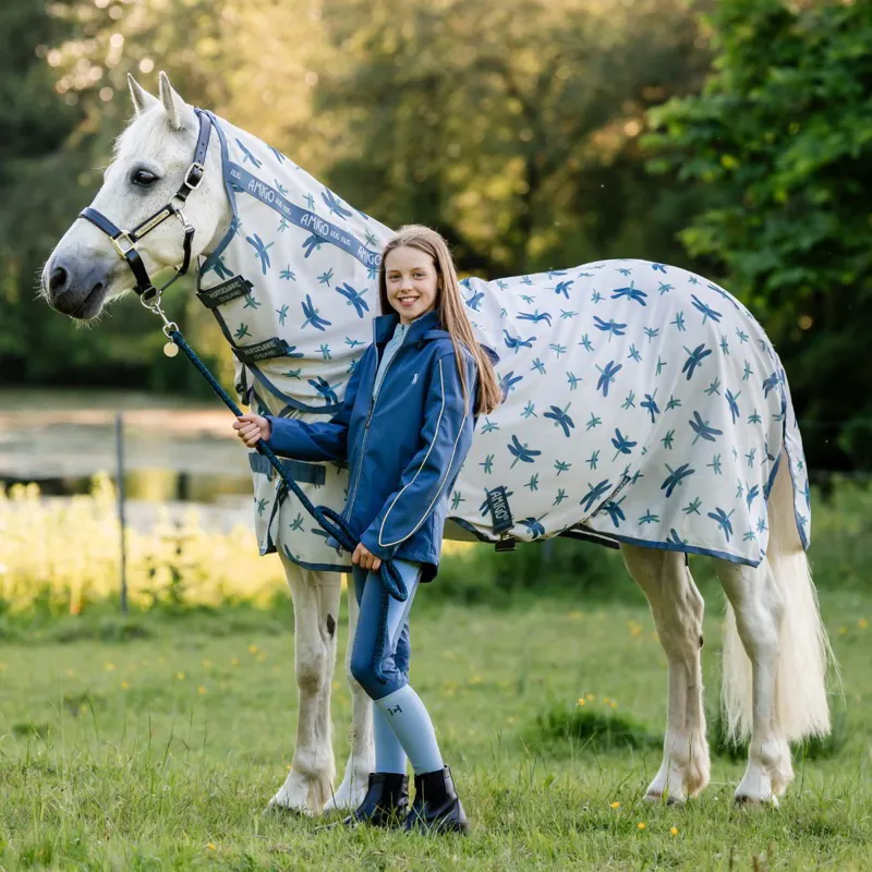 Amigo Pony Bug Rug Plus Fly Sheet - Dragonfly/Silver Blue/Sage-2
