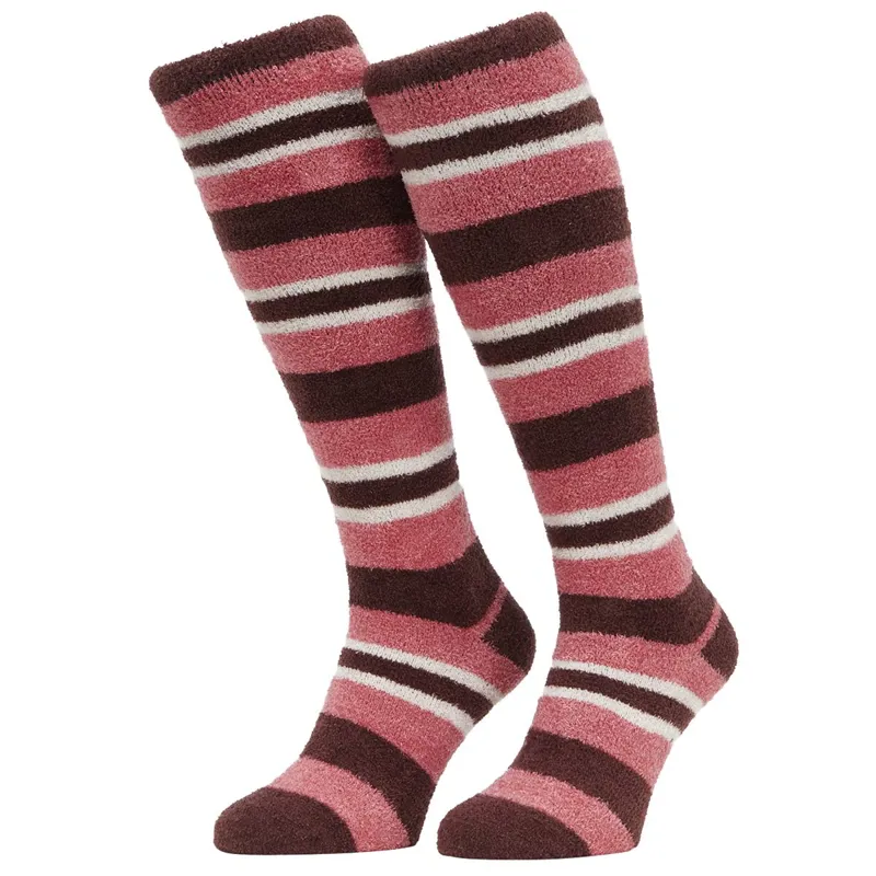 LeMieux Sabrina Stripe Fluffies Adult Socks - Cranberry
