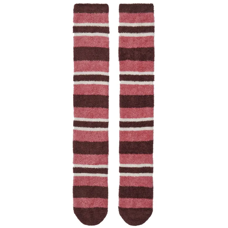 LeMieux Sabrina Stripe Fluffies Adult Socks - Cranberry-2