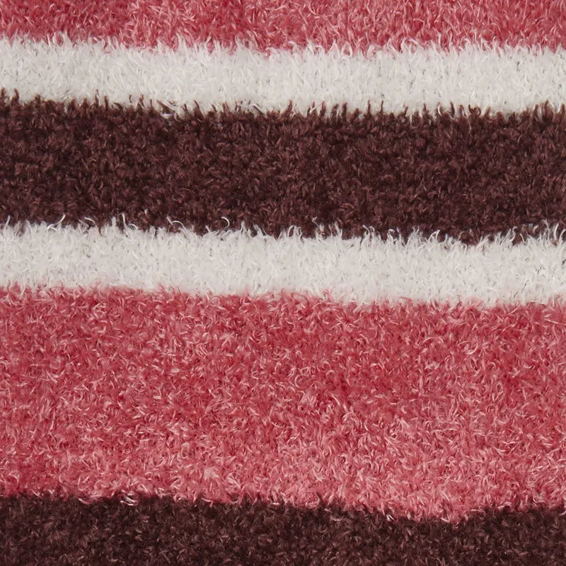LeMieux Sabrina Stripe Fluffies Adult Socks - Cranberry-1
