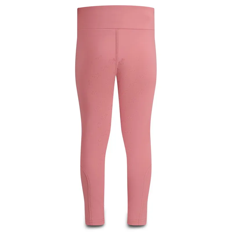 Kentucky Sammy Junior Girls Full Grip Riding Tights - Old Rose-3