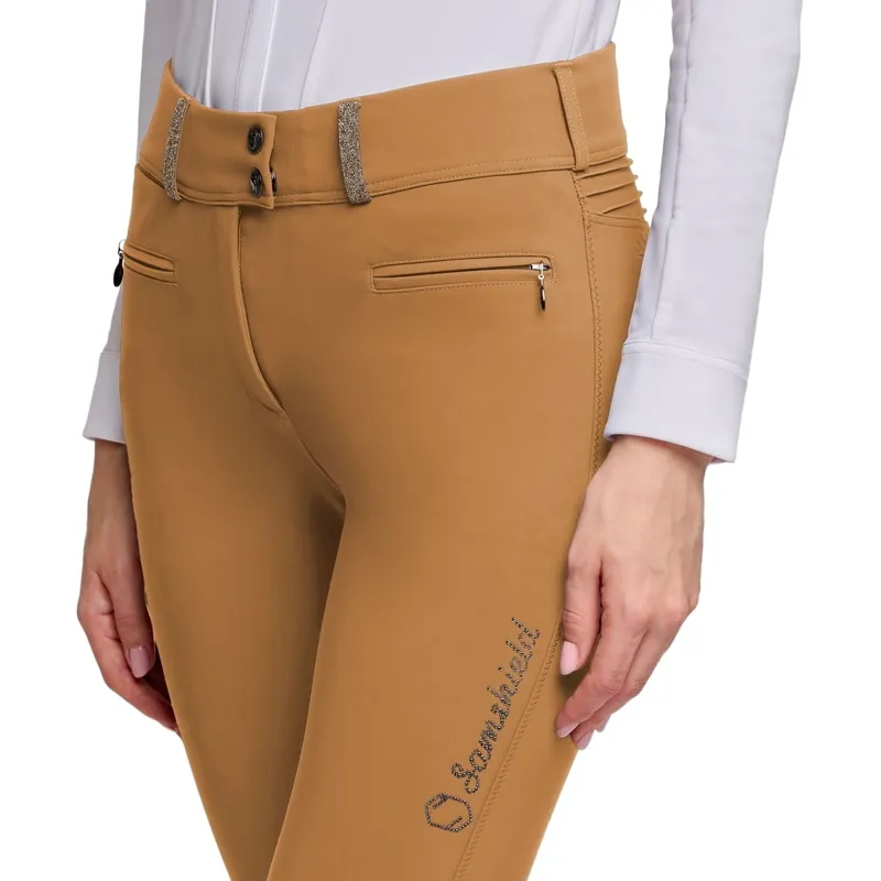 Samshield Clara Crystal Fabric Full Grip Women's Breeches - Toffee Drop-1