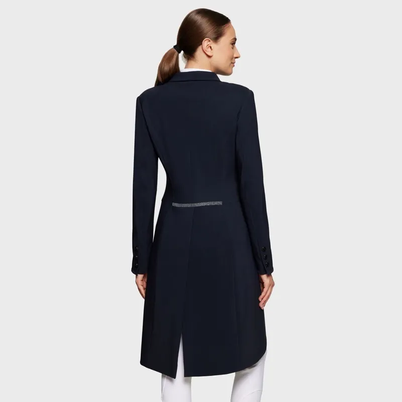 Samshield Crystal Fabric Ladies Dressage Tails - Navy-3