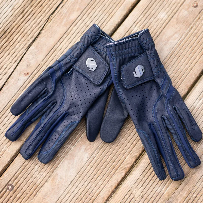 Samshield V-Skin Blazon Riding Gloves - Navy/Black Chrome-2