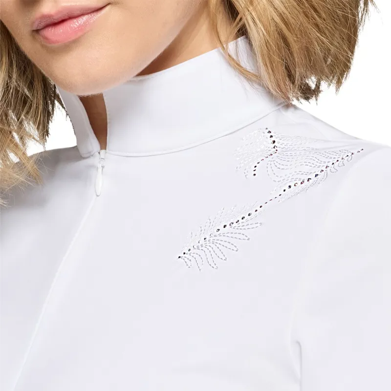 Samshield Lea Ferna Crystal Women's Short Sleeve Show Shirt - White-2