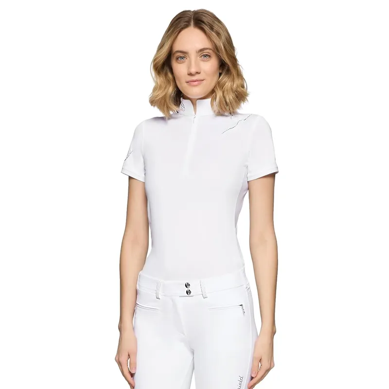 Samshield Lea Ferna Crystal Women's Short Sleeve Show Shirt - White