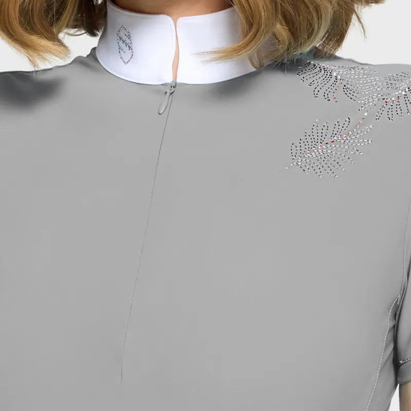Samshield Lea Crystal Ferna Women's Short Sleeve Show Shirt - Light Grey-2