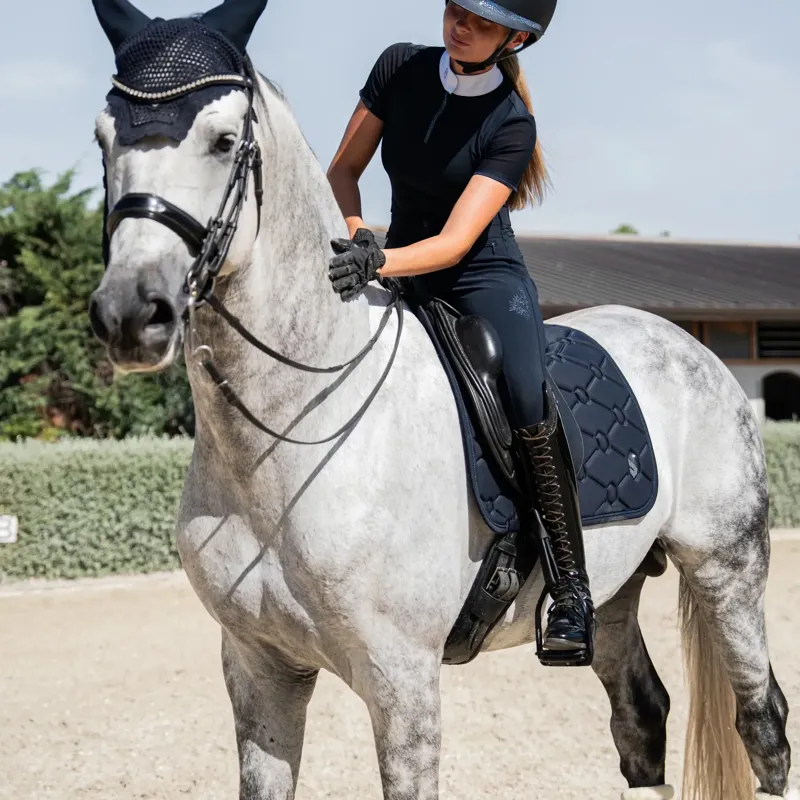 Samshield SpineShield Embroidery Dressage Saddle Pad - Blue-1