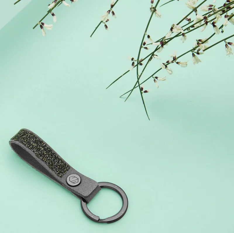 Samshield Crystal Fabric Keychain - Grey/Coffee-3