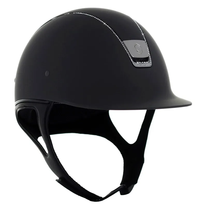 Samshield Shadowmatt 255 Crystal Trim Riding Helmet - Black