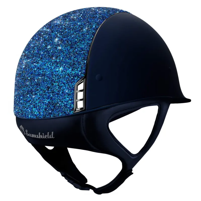 Samshield 1.0 Shadowmatt Ultra Fine Rock Chrome Trim Helmet - Blue-2