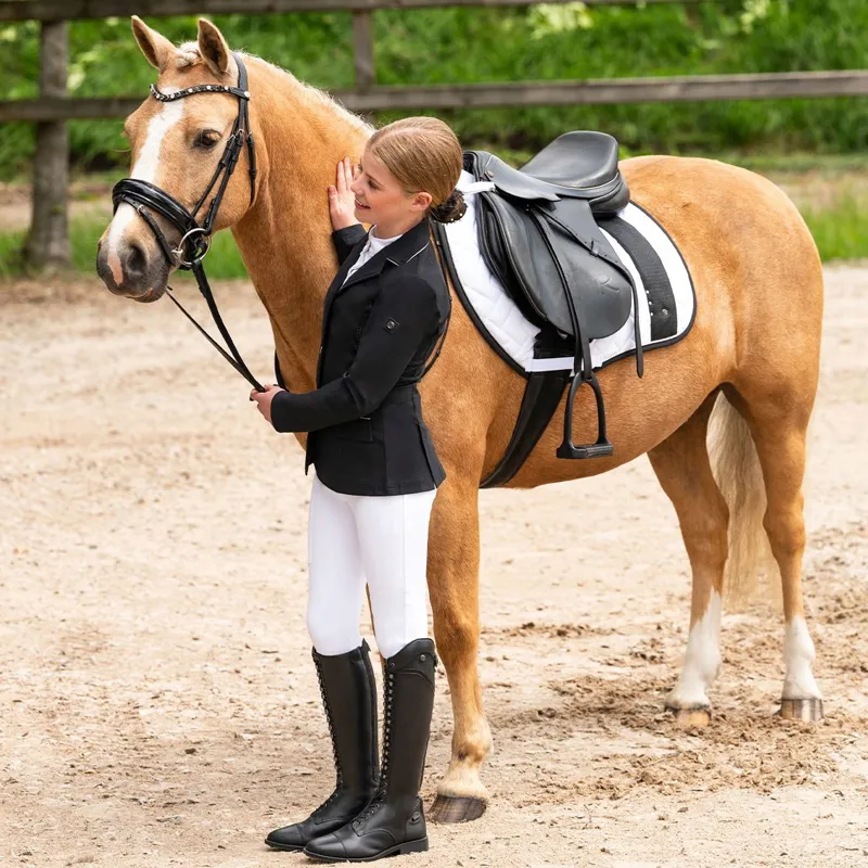 QHP Sariah Junior Girls Show Coat - Black-10