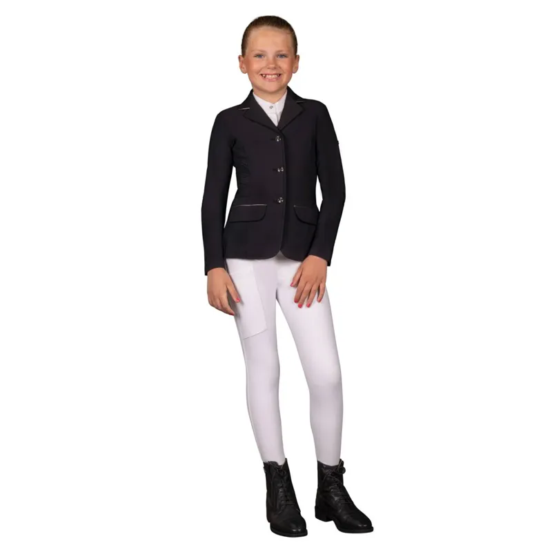 QHP Sariah Junior Girls Show Coat - Black-9
