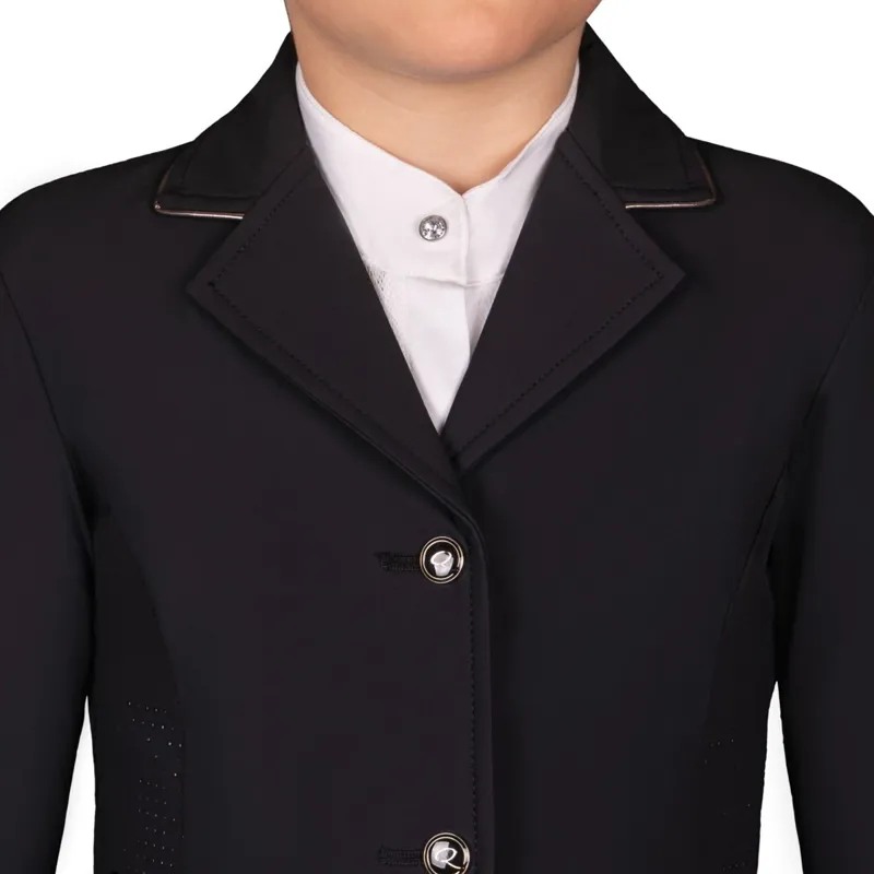 QHP Sariah Junior Girls Show Coat - Black-4