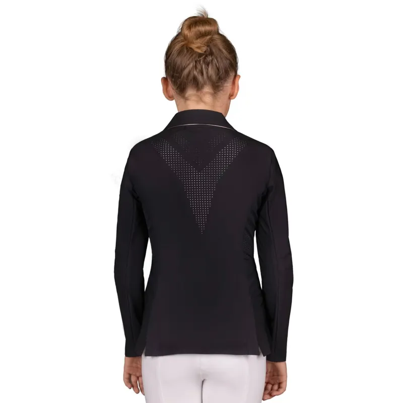 QHP Sariah Junior Girls Show Coat - Black-2