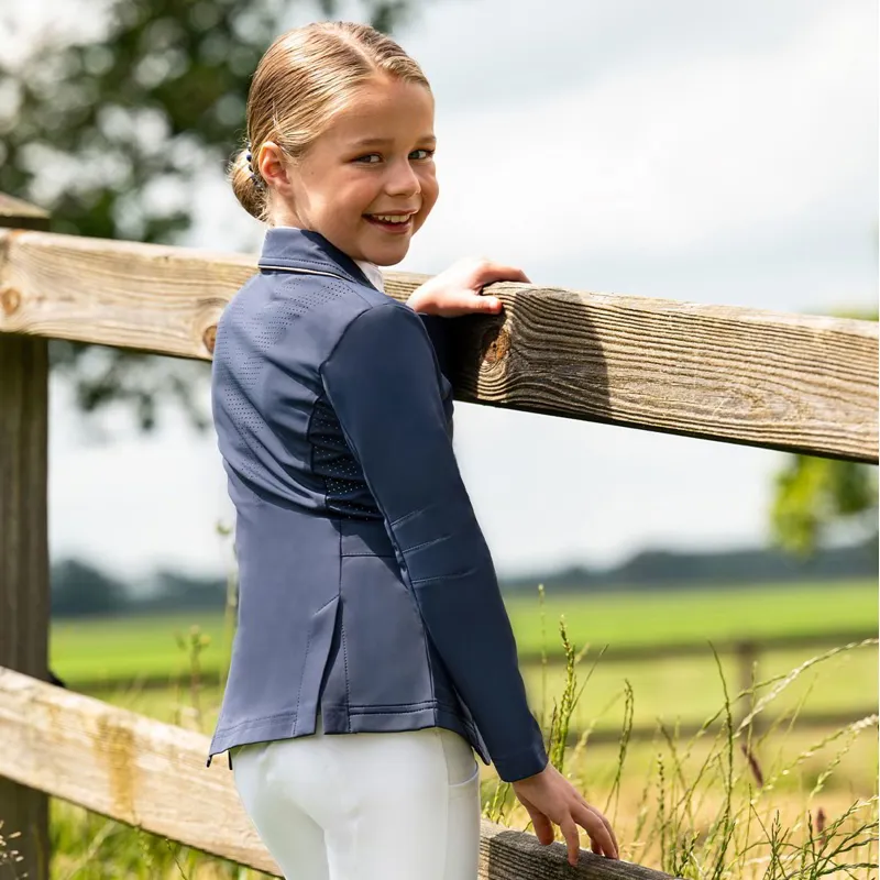 QHP Sariah Junior Girls Show Coat - Navy-10