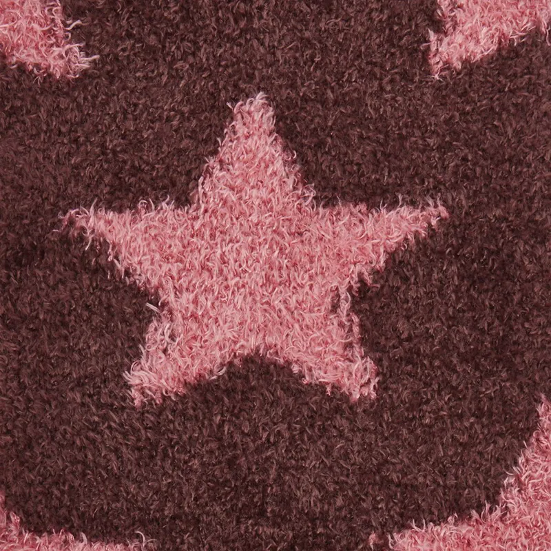 LeMieux Sasha Star Fluffies Adults Tall Socks - Damson-2