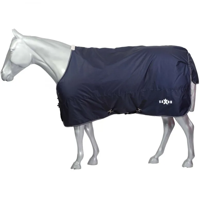 Saxon Defiant 600D Standard Neck 200g Turnout Blanket - Navy and White-1