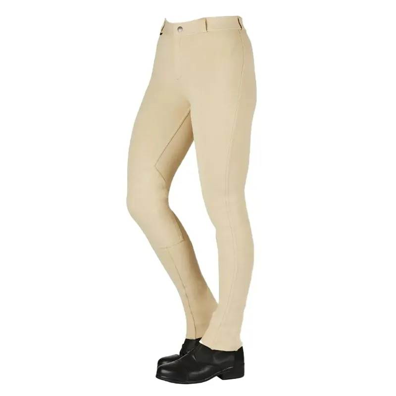 Saxon Warm Up II Zip Front Womens Breeches - Beige