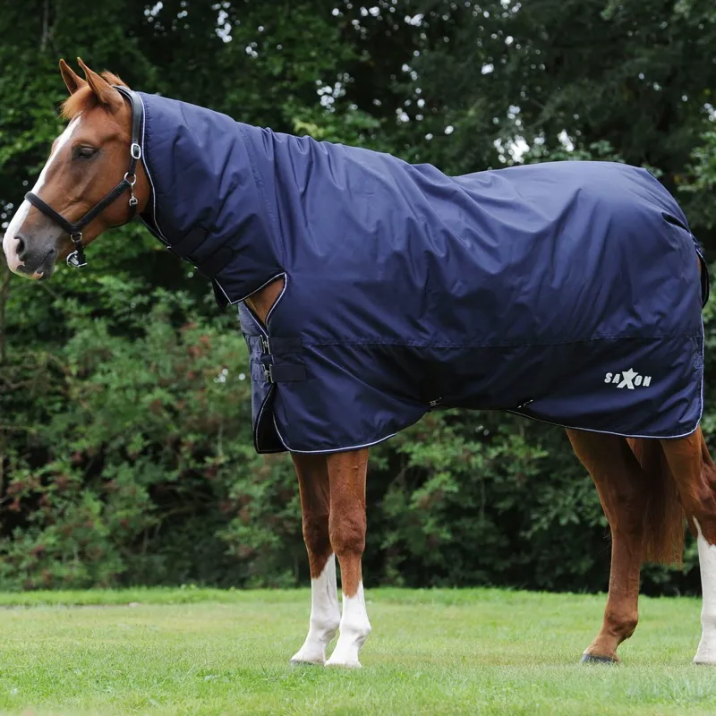 Saxon Defiant 600D Combo 300g Turnout Blanket - Navy/White