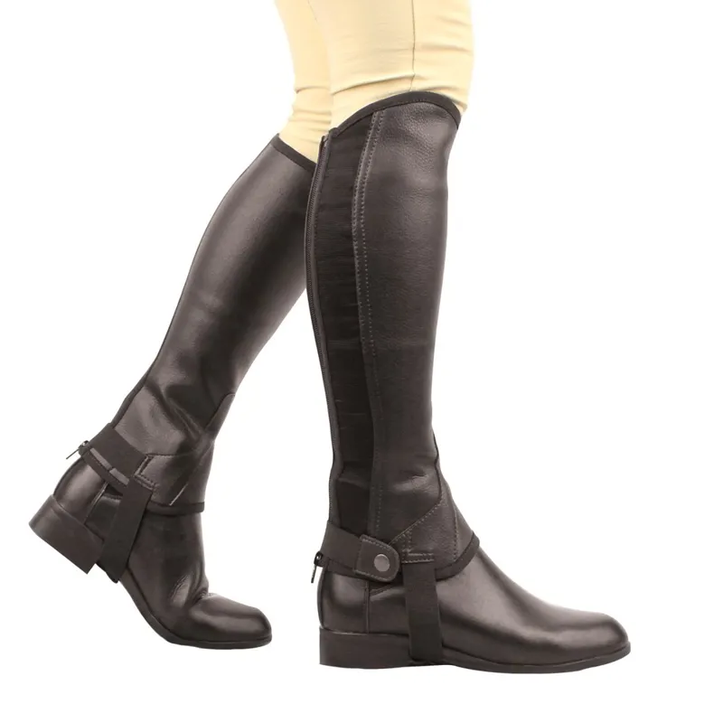 Saxon Equileather Children's Half Chaps - Black-1