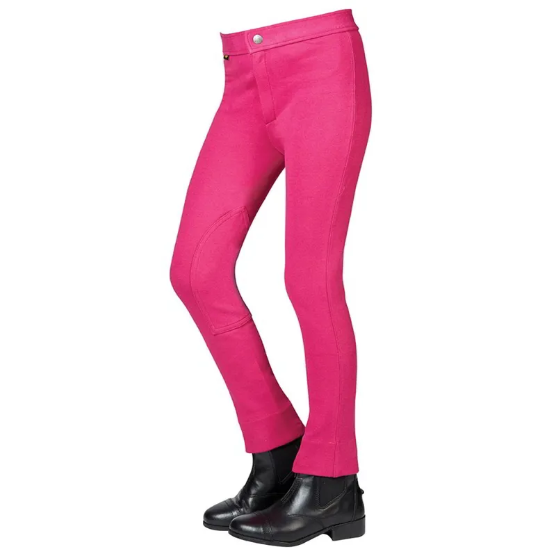 Saxon Warm Up Cotton Children's Jodhpurs - Fuchsia