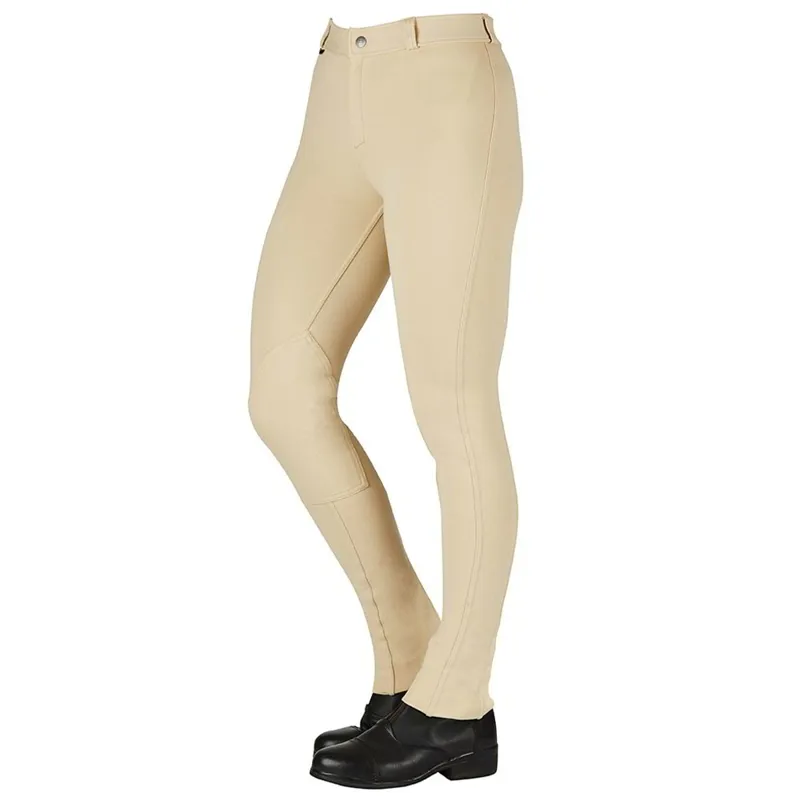 Saxon Warm Up Cotton Ladies Jodhpurs - Beige-1