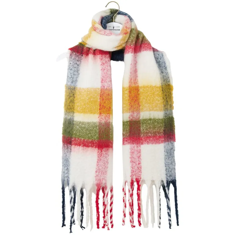 Lighthouse Women's Scarf - Antique Gold/Deep Teal/Mocha-1
