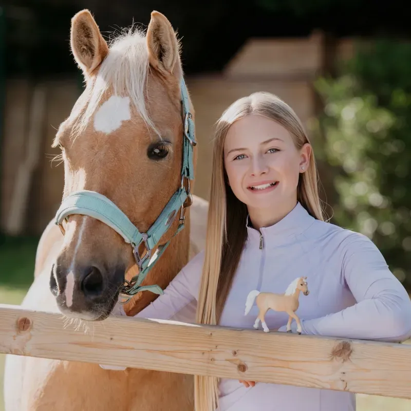 Schleich Horse Club Harlow Luna White x Popcorn Toy Pony-1