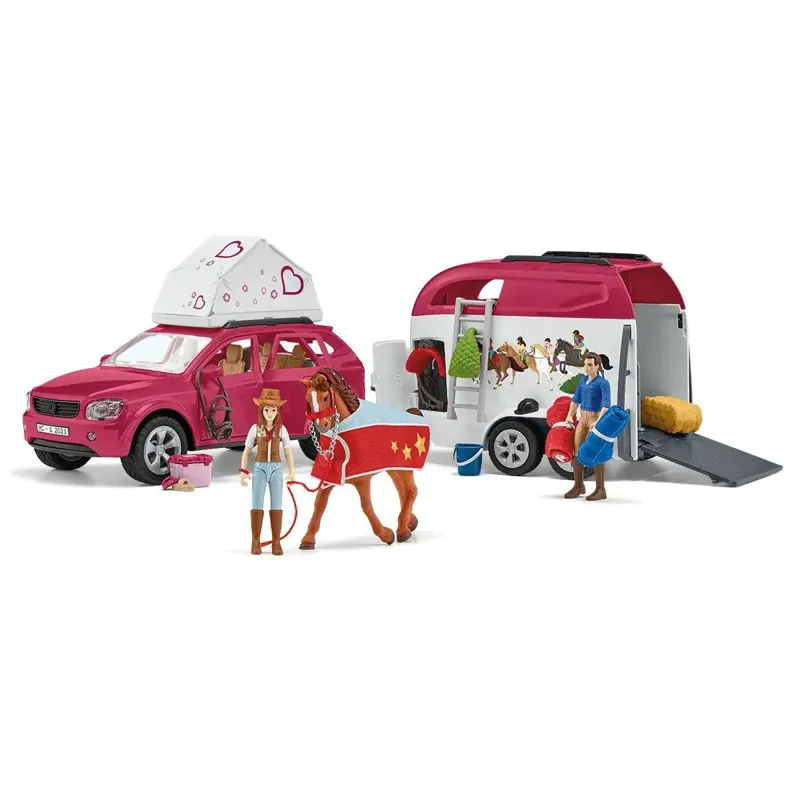 Schleich Horse Adventures with Car and Trailer Toy Set
