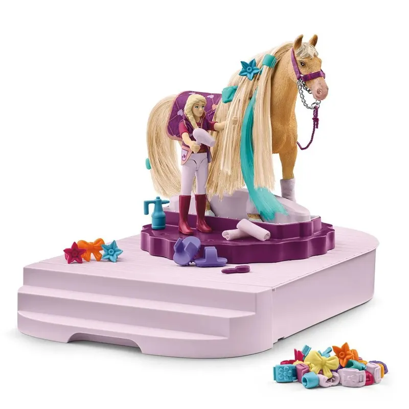 Schleich Horse Grooming Station Toy Set