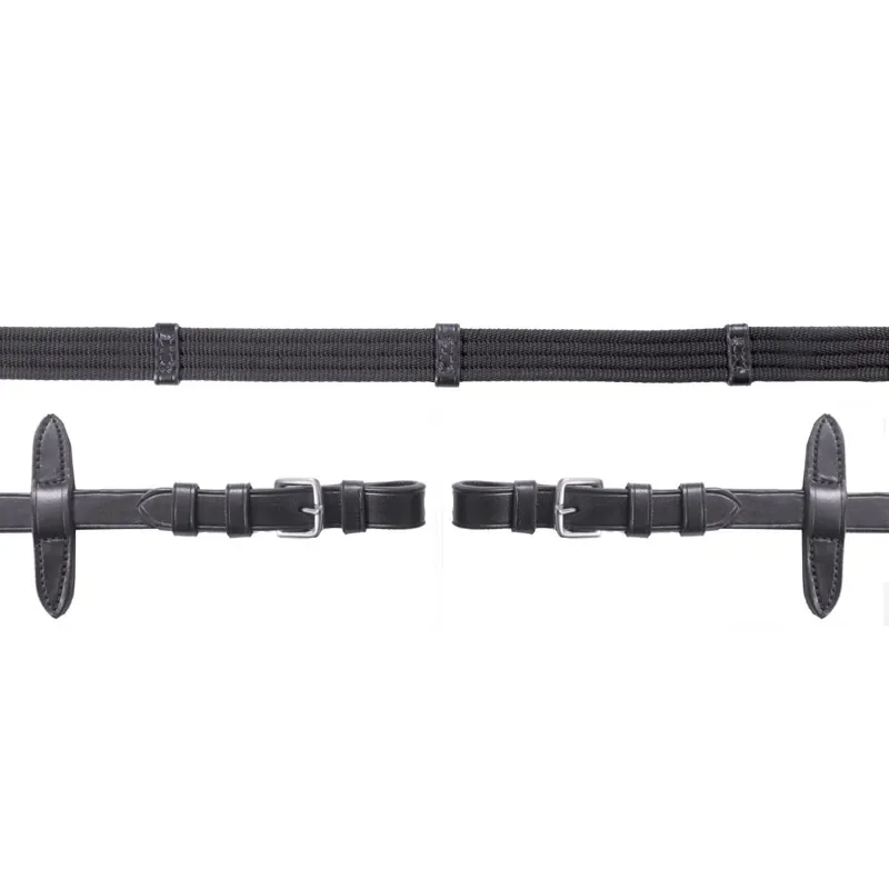 Schockemohle Continental Web Reins with Buckles - Black/Silver