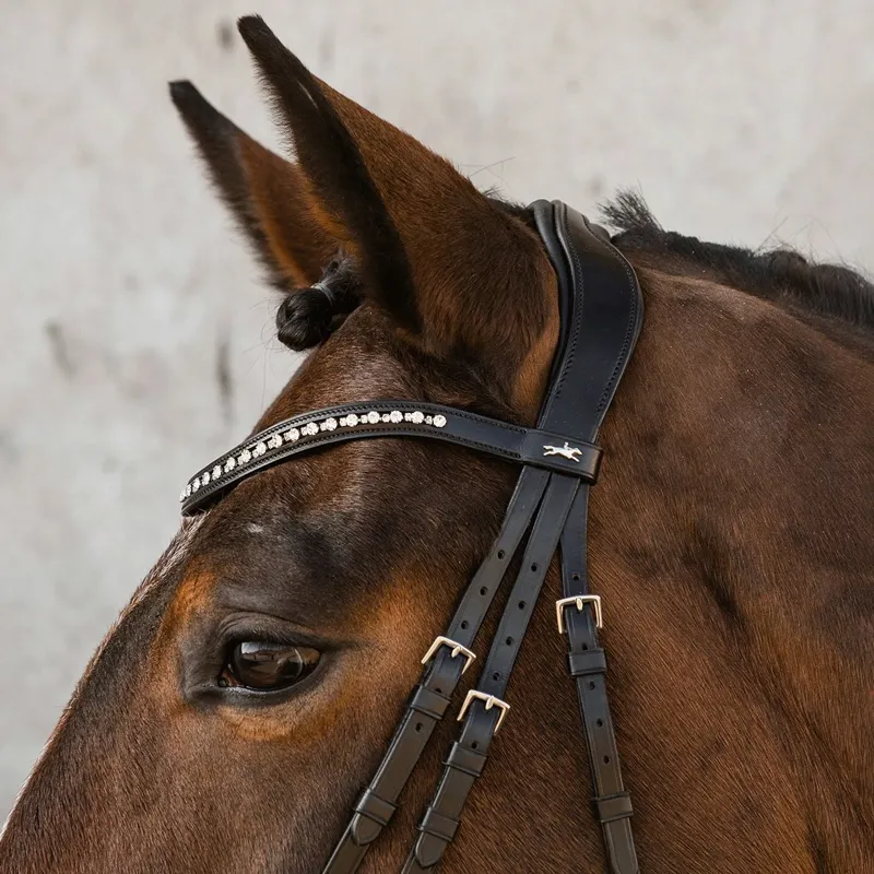 Schockemohle Brantford Anatomic Flash Bridle - Black/Silver-8