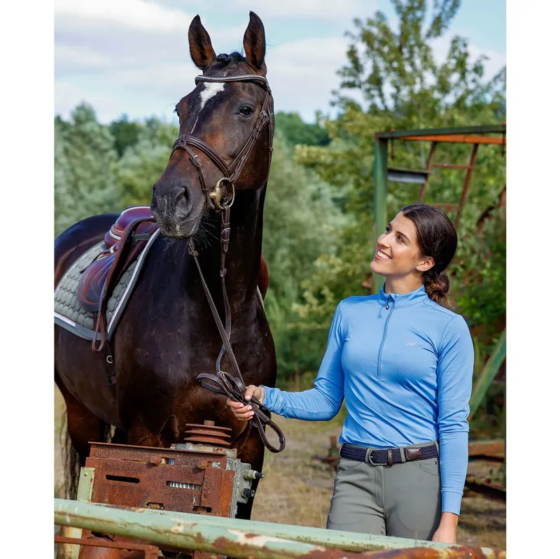 Schockemohle Page Style Ladies Functional Top - Cloud Blue-5