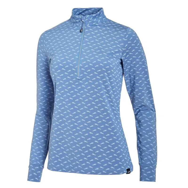 Schockemohle Luciana Style Women's Top - Cloud Blue Horses