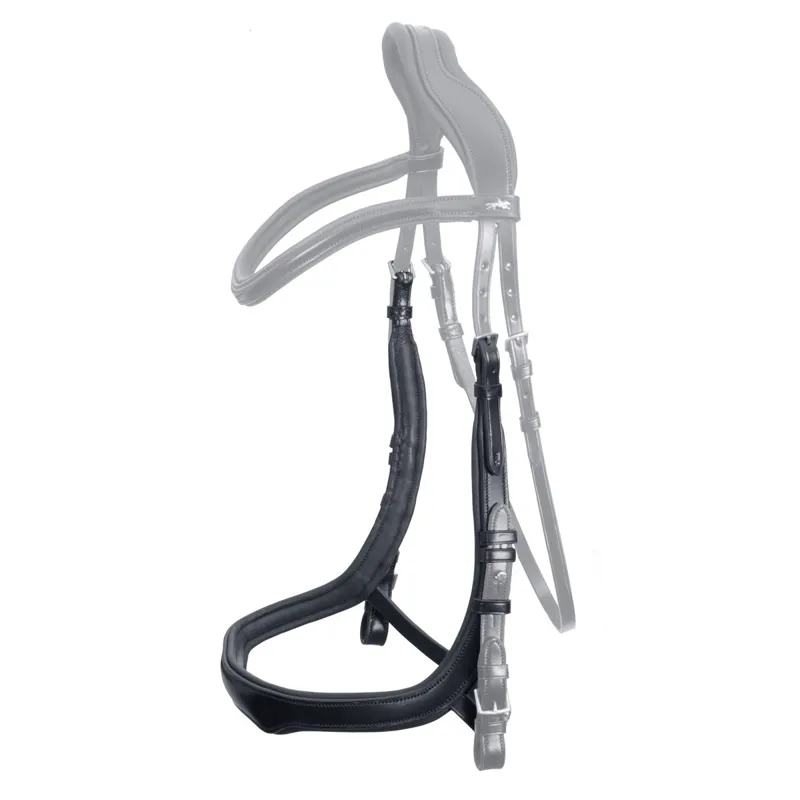 Schockemohle Equitus Delta Noseband - Black/Silver-1