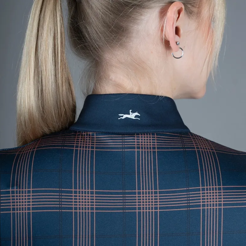 Schockemohle Xandra Women's Long Sleeve Training Shirt - Navy Check-6