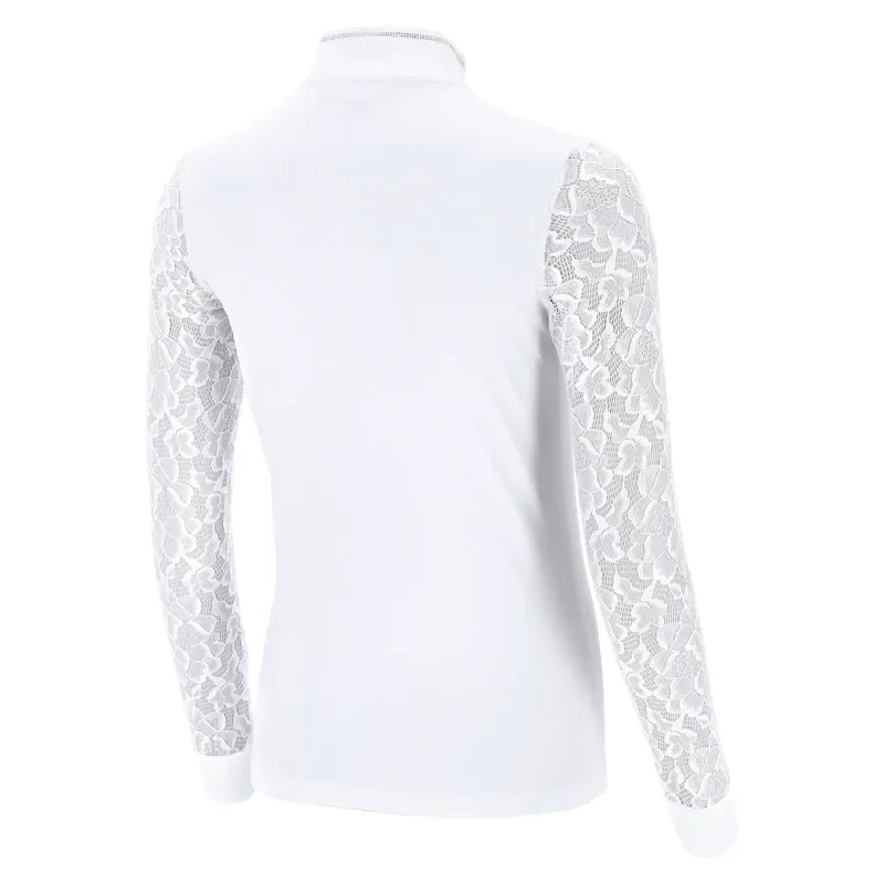 Schockemohle Alicia Womens Lace Sleeve Show Shirt - Optical White-4