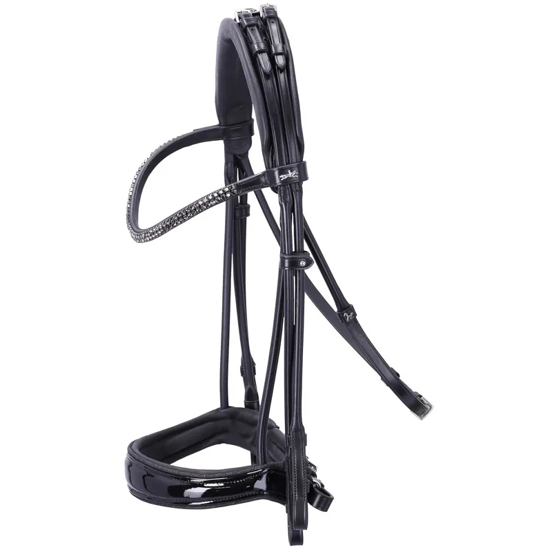 Schockemohle Isabell Werth Bella Rose Double Bridle - Black/Patent