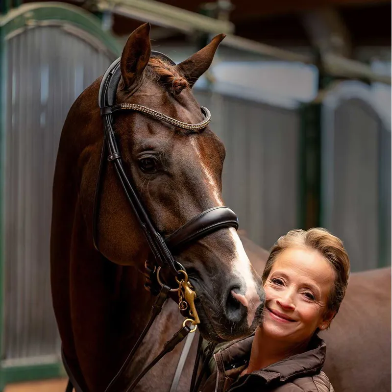 Schockemohle Isabell Werth Bella Rose Double Bridle - Espresso/Silver-1
