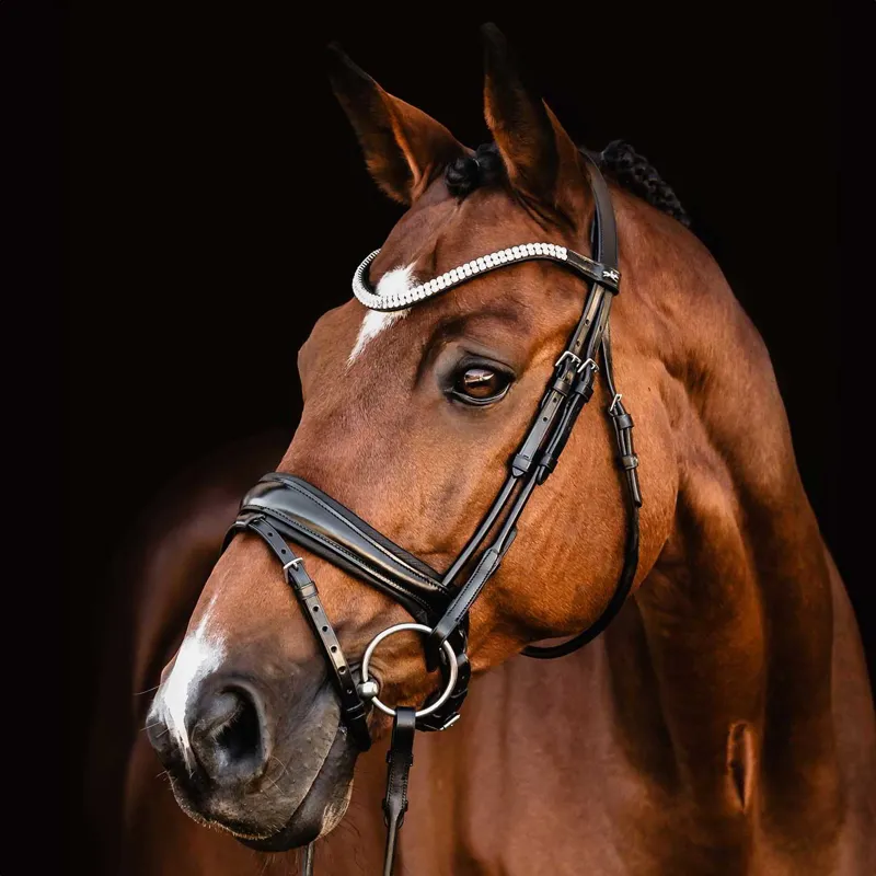Schockemohle Isabell Werth Johnny Flash Bridle - Black/Silver-1