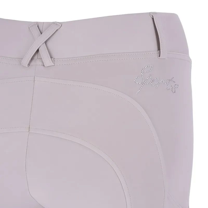Schockemohle Classy Sporty Knee Grip Ladies Riding Tights - Chalk-1