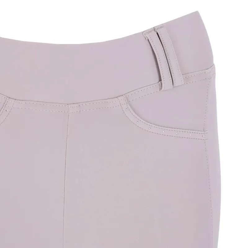 Schockemohle Classy Sporty Knee Grip Ladies Riding Tights - Chalk-2