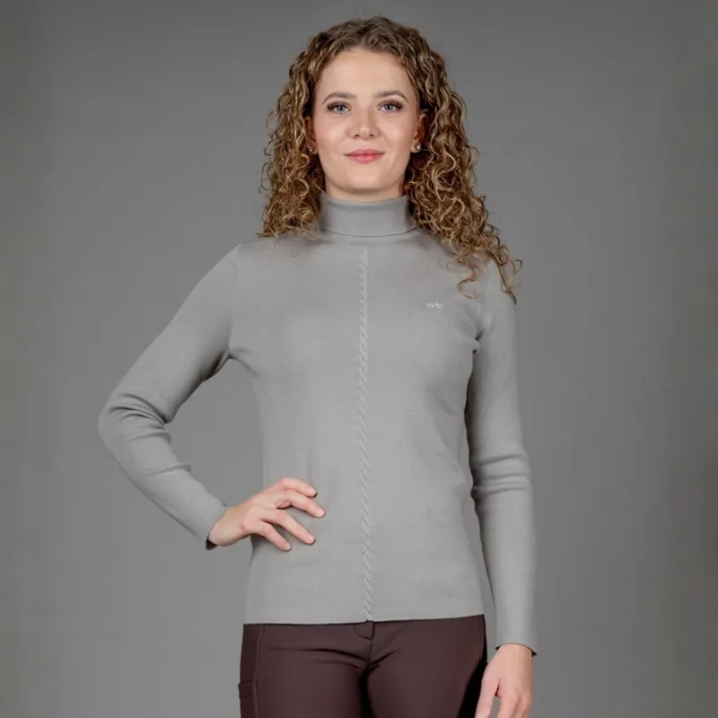 Schockemohle Josie Womens Long Sleeve Pullover Sweater - Silver Grey-1