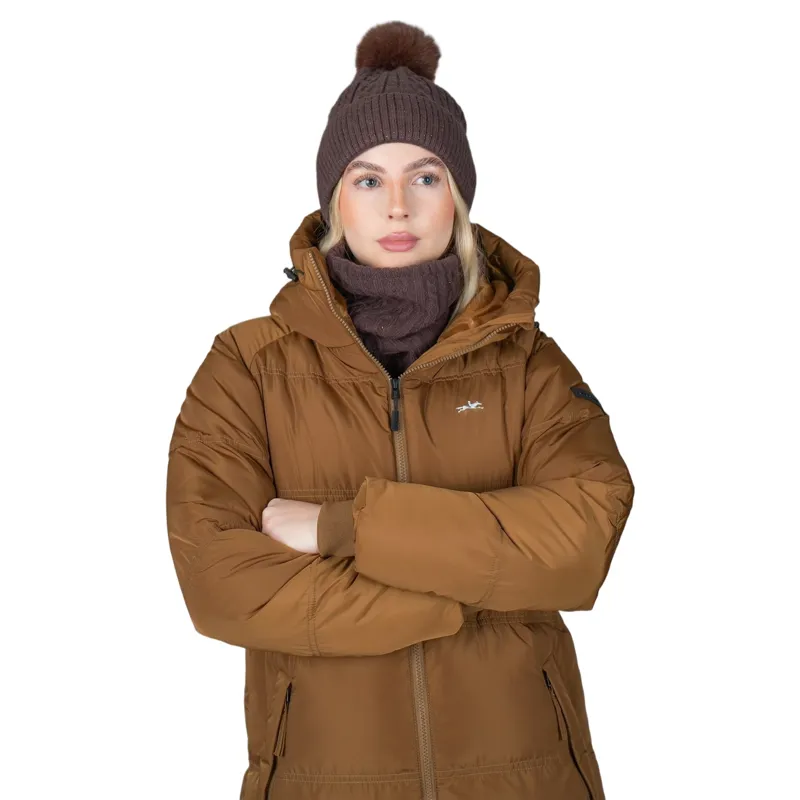 Schockemohle Kacy Women's Long Padded Coat - Nougat-3