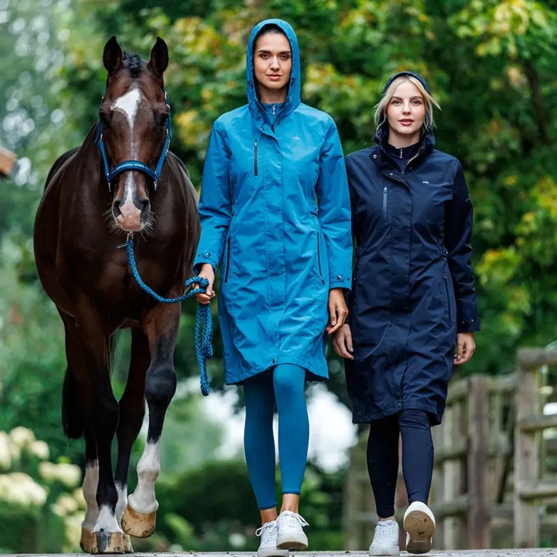 Schockemohle Kaija Women's Waterproof Long Jacket - Colonial Blue-7