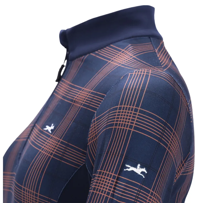 Schockemohle Xandra Women's Long Sleeve Training Shirt - Navy Check-5