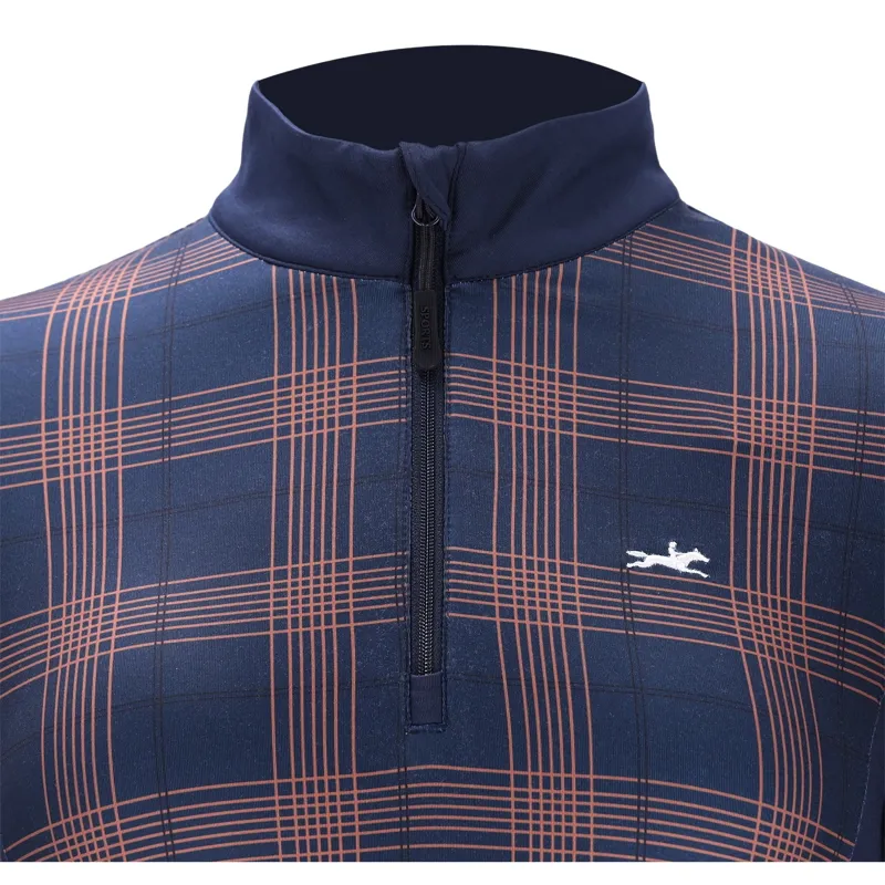Schockemohle Xandra Women's Long Sleeve Training Shirt - Navy Check-4
