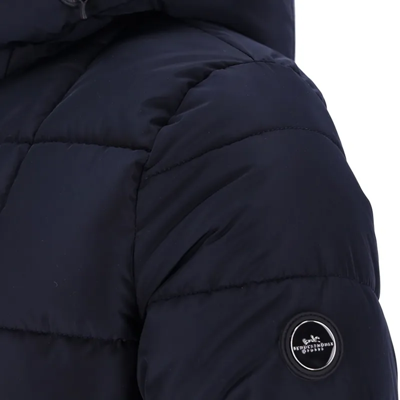 Schockemohle Kyra Style Womens Long Puffer Jacket - Deep Night-4