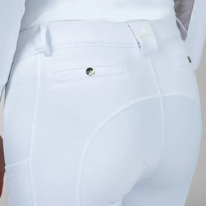 Schockemohle Pro Air Sporty Full Grip Comp Riding Tights - White-5